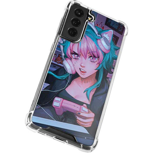Anime Catgirl Gamer Nerd by Ivy Dolamore Galaxy S21 FE Clear Case